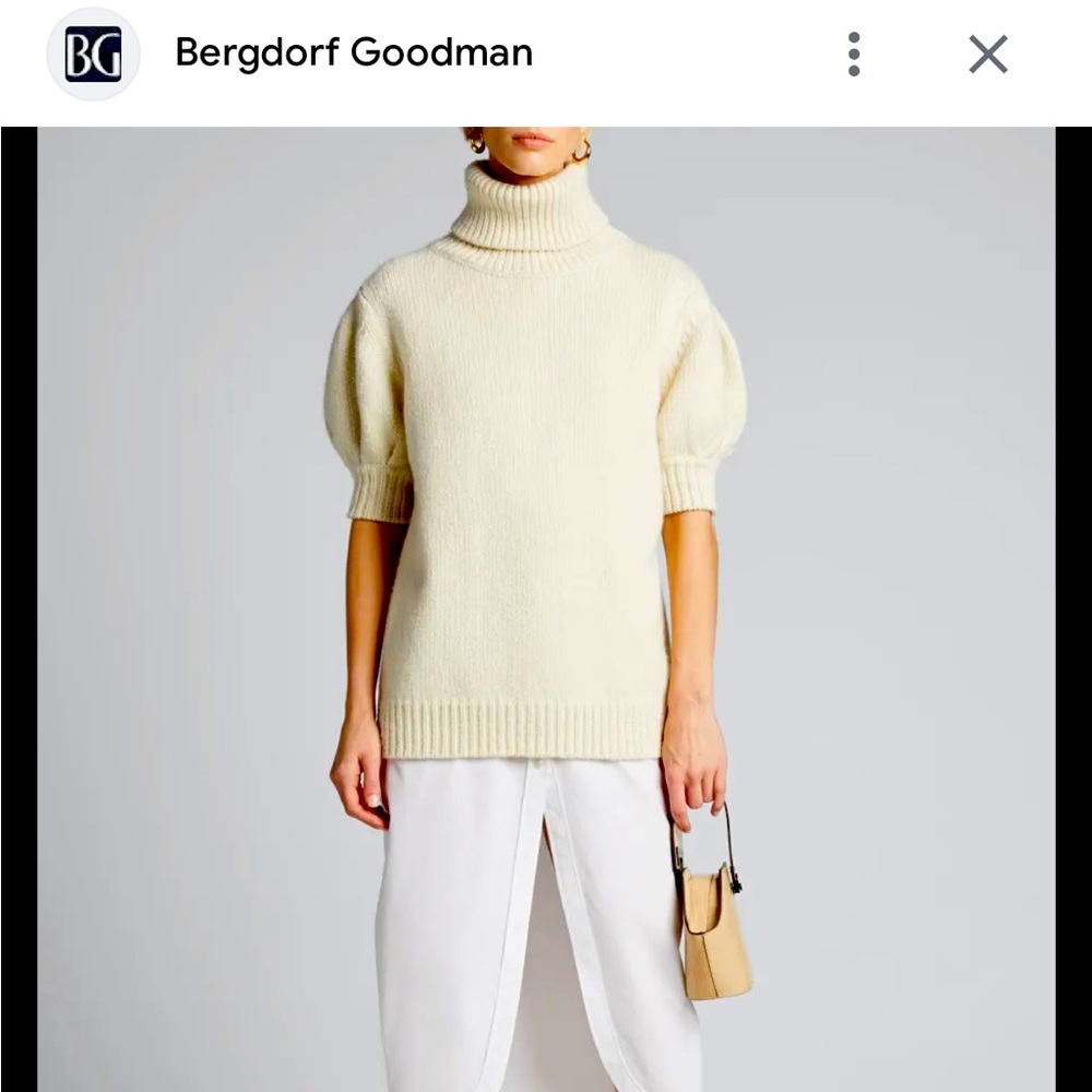 Adam Lippes wool & cashmere knit turtleneck sweater. Beautiful light gray color.